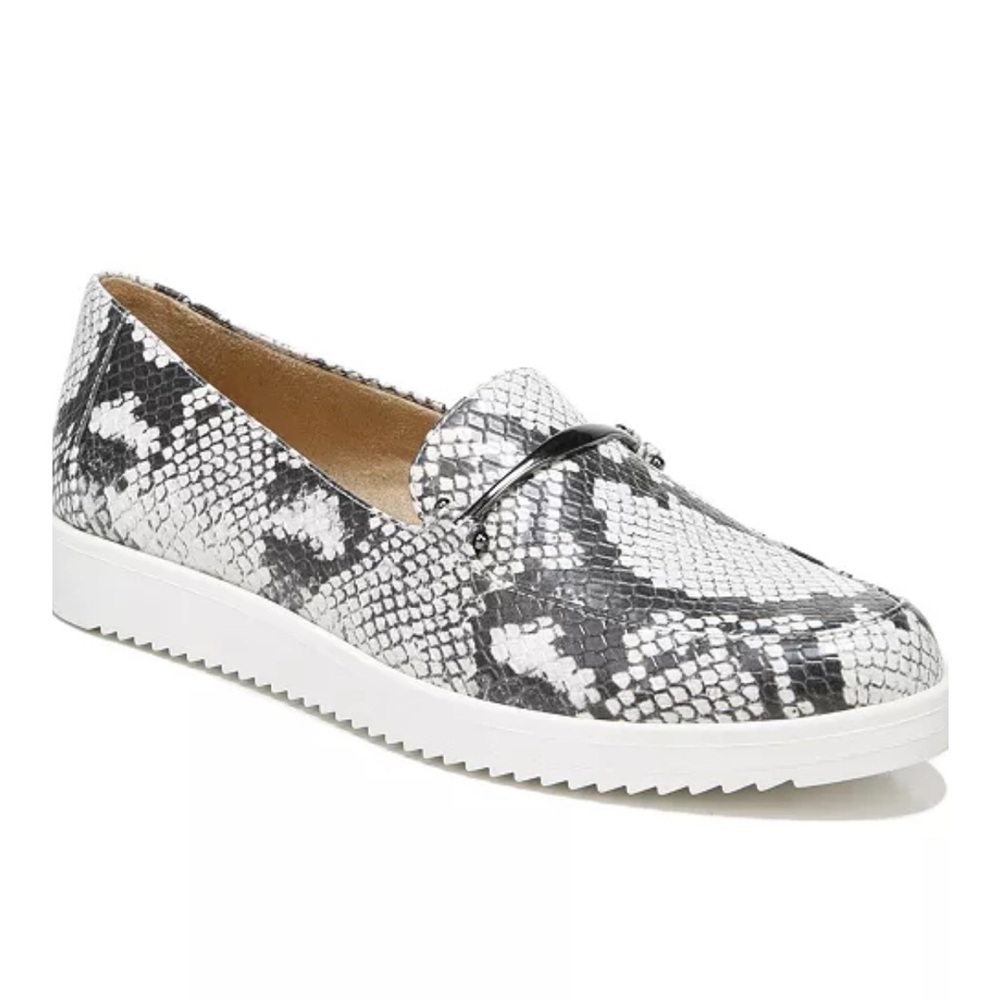 Naturalizer Snake Ranger Loafers in Black and White